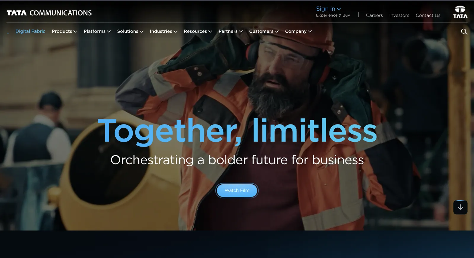 Tata Communications website homepage